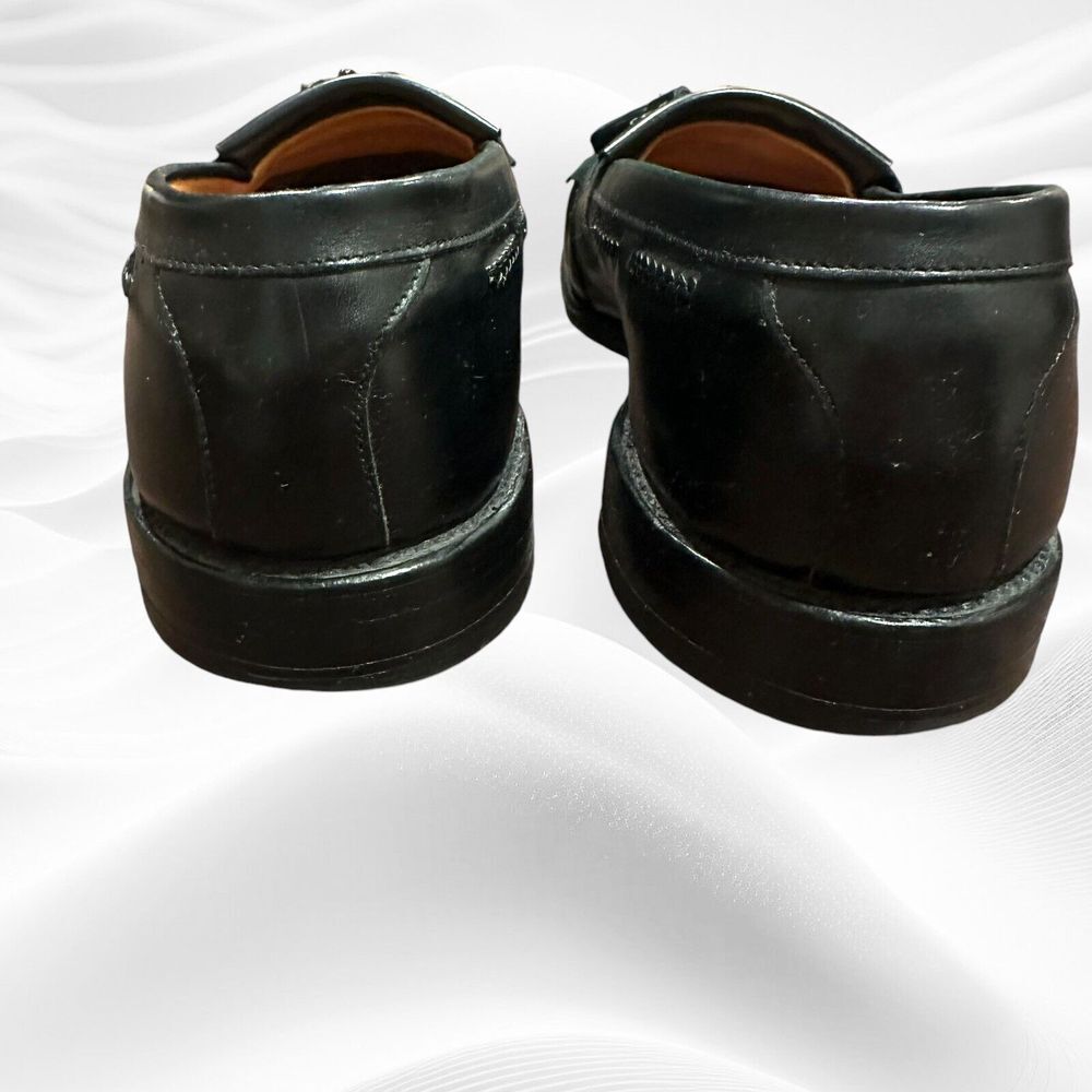 Men's Shoes ALLEN EDMONDS CODY Kiltie Tassel‎ Loafers 10.5D Black Woven Leather - Picture 7 of 9